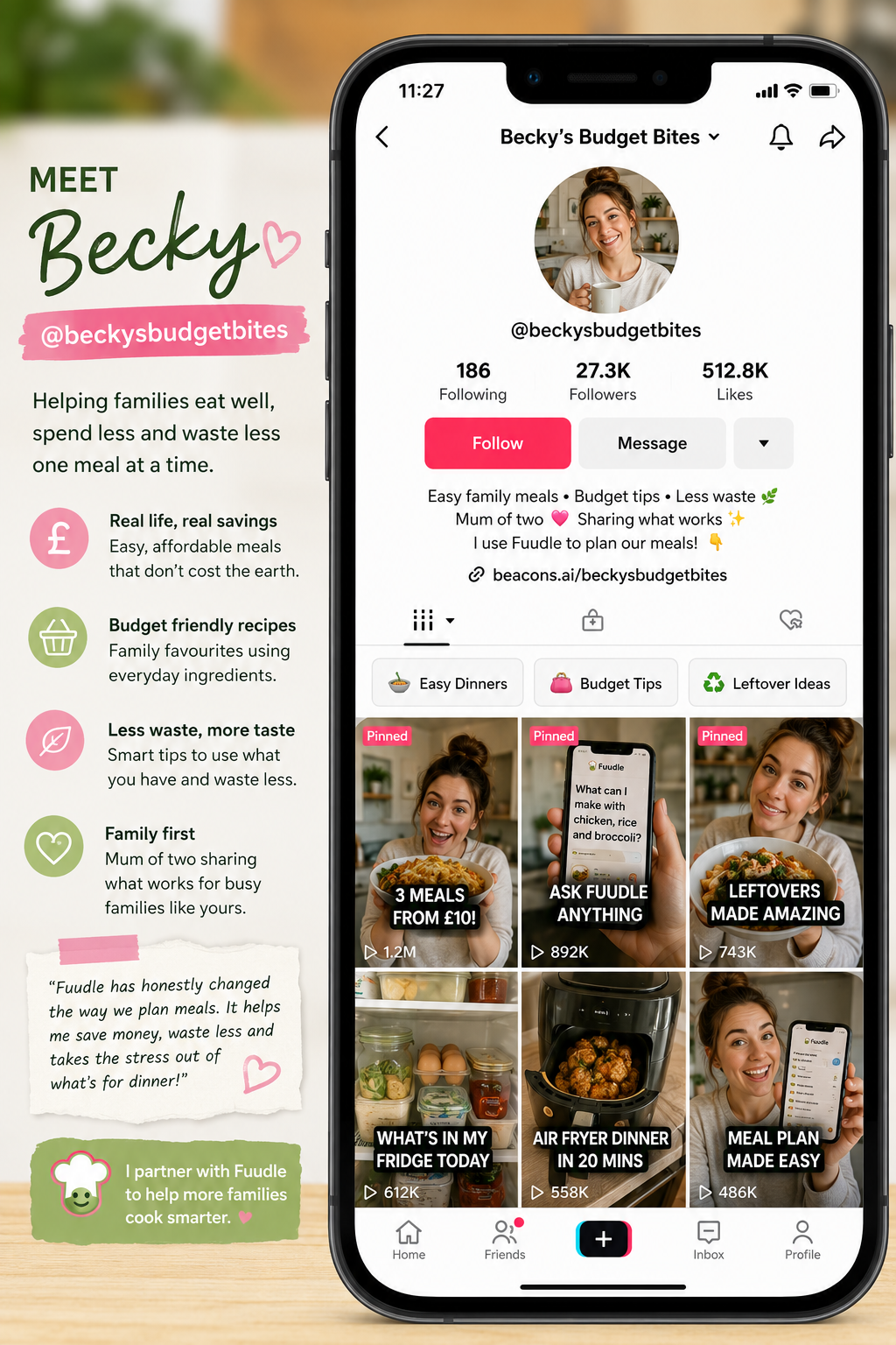 Creator-led Fuudle food content in a real kitchen setting