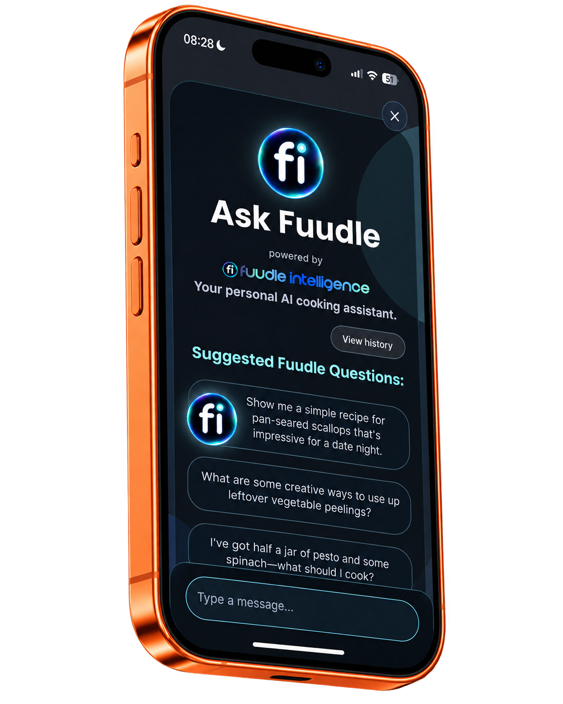 Ask Fuudle conversation shown on an iPhone 17